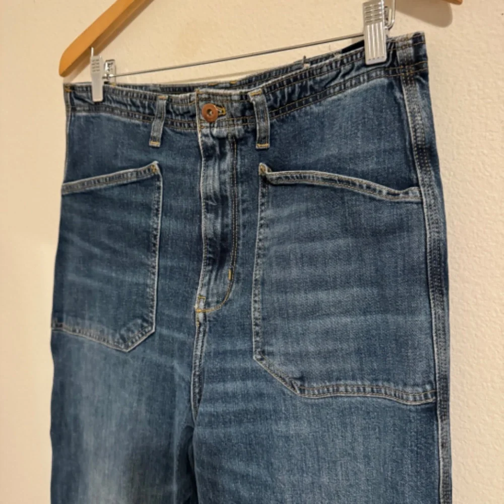 Anthropologie Pilcro The Carpenter Wide-Leg Jeans High Rise Relaxed Denim 31